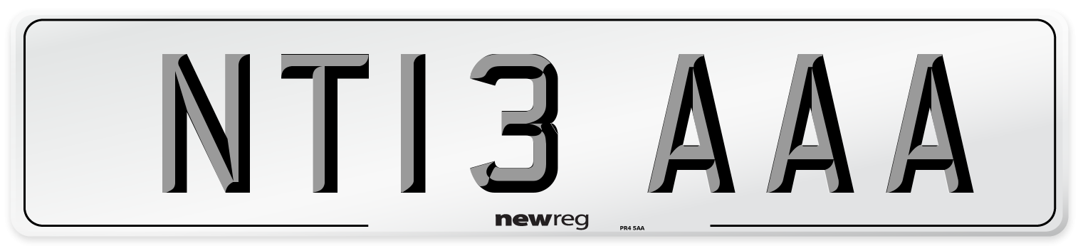 NT13 AAA Number Plate from New Reg
